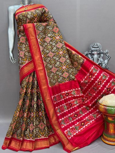 PSNTIDSS5A30BNCC30- Ikat silk saree