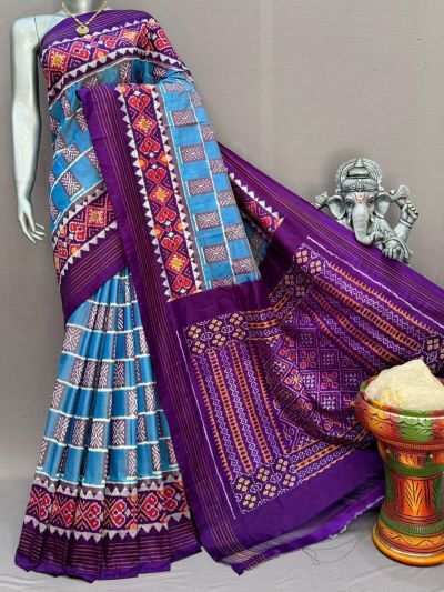 PSNTIDSS5A30BNCC35- Ikat silk saree