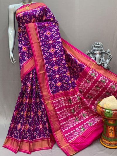 PSNTIDSS5A30BNCC36- Ikat silk saree