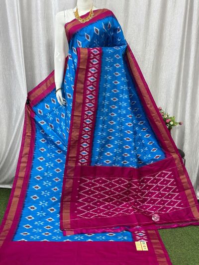 PASKILWS5Y10XEDC06- light weight Ikat silk saree
