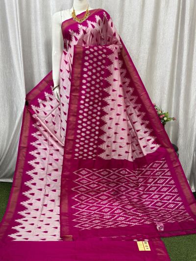 PASKILWS5Y10XEDC07- light weight Ikat silk saree
