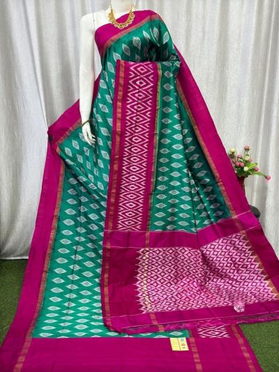 PASKILWS5Y10XEDC19- light weight Ikat silk saree