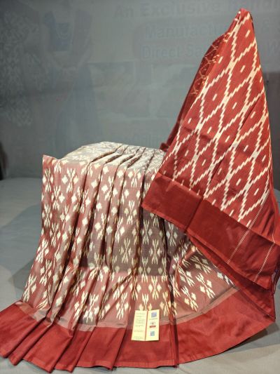 PGMRILWS5Y10SFCD16- light weight Ikat silk saree