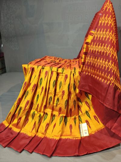PGMRILWS5Y10SFCD18- light weight Ikat silk saree