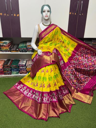 PSRGIDSS5Y09BBCD55- Ikat silk saree