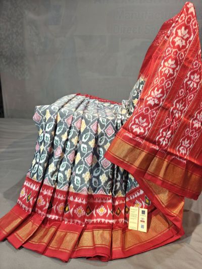 PGMRIDSS5Y12BXDC08- Ikat silk saree