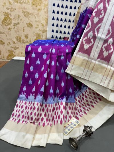 PRMHILWS5Y12XEDD05- light weight Ikat silk saree