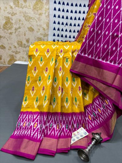 PRMHILWS5Y12XEDD13- light weight Ikat silk saree