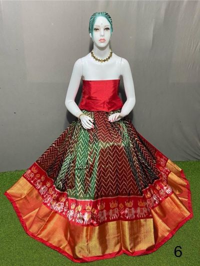 PSRGFSLG5Y11SZDC01- Free Size Ikat Silk Lehenga