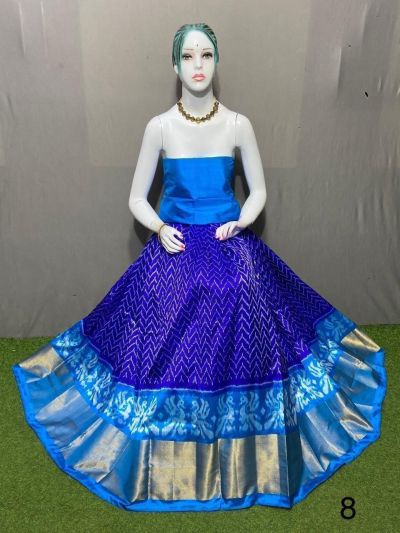 PSRGFSLG5Y11SZDC02- Free Size Ikat Silk Lehenga