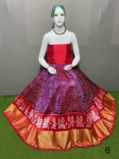 PSRGFSLG5Y11SZDC05- Free Size Ikat Silk Lehenga