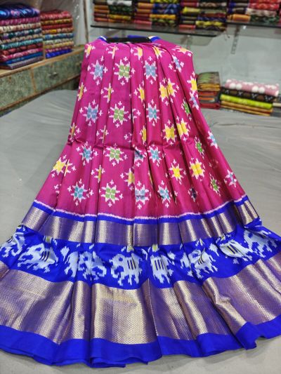 PGMRFSLG5N02SZDC25- Free Size Ikat Silk Lehenga