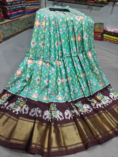 PGMRFSLG5N02SZDC27- Free Size Ikat Silk Lehenga
