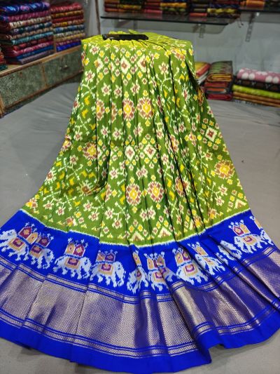 PGMRFSLG5N02SZDC32- Free Size Ikat Silk Lehenga