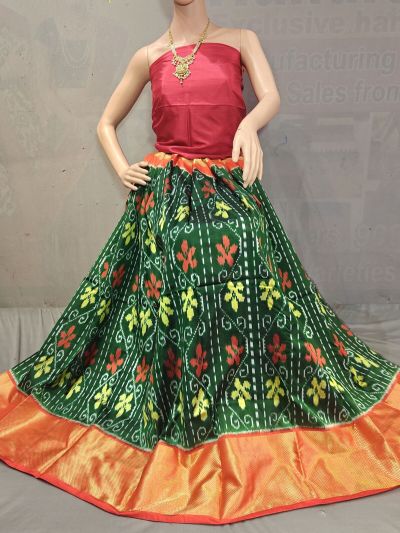PGMRFSLG5N02SZDC37- Free Size Ikat Silk Lehenga