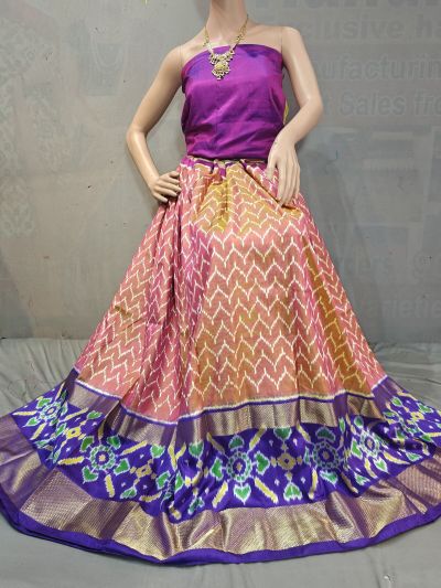PGMRFSLG5N02SZDC39- Free Size Ikat Silk Lehenga