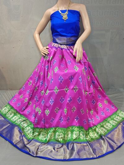 PGMRFSLG5N02SZDC42- Free Size Ikat Silk Lehenga