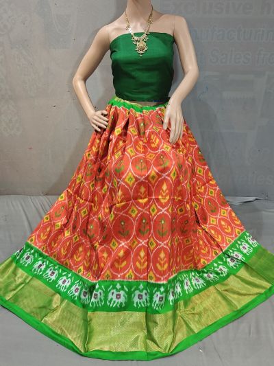 PGMRFSLG5N02SZDC45- Free Size Ikat Silk Lehenga
