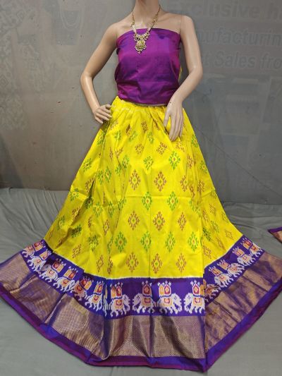 PGMRFSLG5N02SZDC47- Free Size Ikat Silk Lehenga