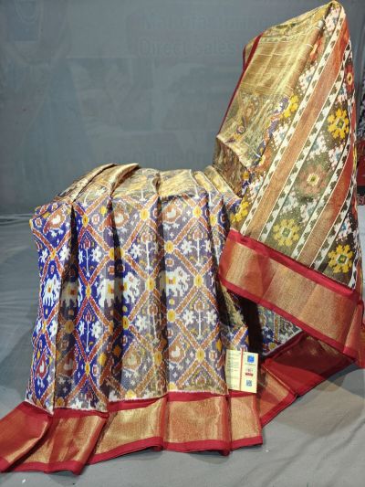 PGMRIDSS5Y21NTCD12- Full tissue Ikat silk saree