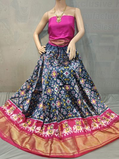 PSSIFSLG5N01SZCD02- Free Size Ikat Silk Lehenga