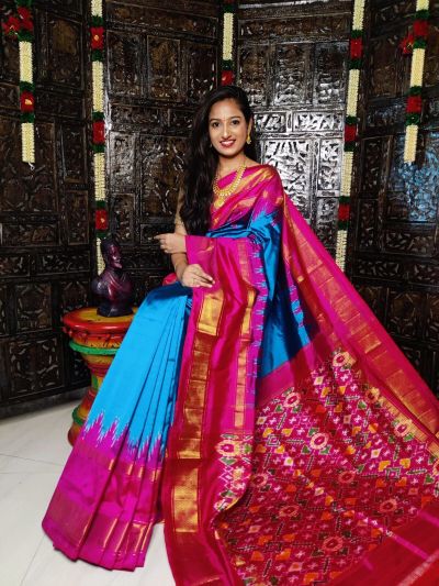PALUIDSS5N04TSDD06- Ikat silk saree