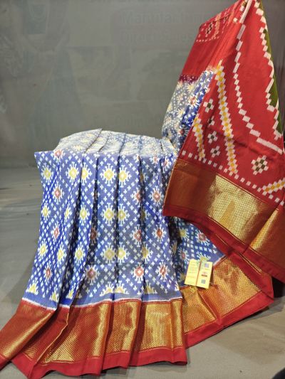 PGMRIDSS5N03BIDC43- Ikat silk saree
