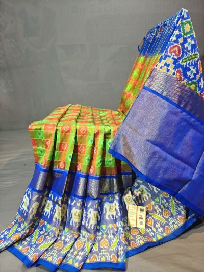 PGMRIDSS5N03BIDC47- Ikat silk saree