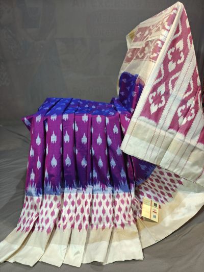 PGMRILWS5N04XEDC46- light weight Ikat silk saree