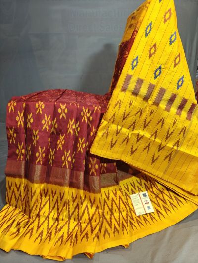 PGMRILWS5N04XEDC54- light weight Ikat silk saree
