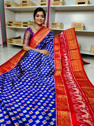PGMRKBRS5N02FSCD04- Kanchi border Ikat silk saree