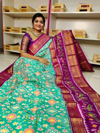 PGMRKBRS5N02FSCD07- Kanchi border Ikat silk saree