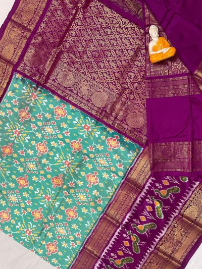 PGMRKBRS5N02FSCD16- Kanchi border Ikat silk saree