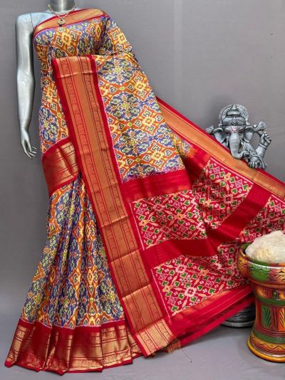 PSNTKBIP5M31CSDD01- Kanchi border Ikat silk saree
