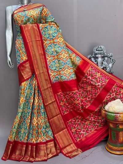 PSNTKBIP5M31CSDD03- Kanchi border Ikat silk saree