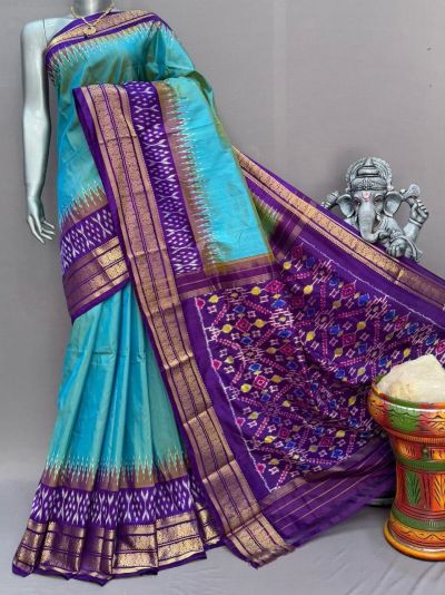 PSNTKBIP5M31CSDD06- Kanchi border Ikat silk saree