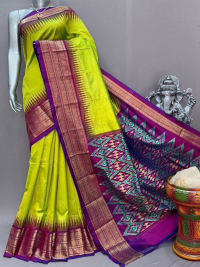 PSNTKBIP5M31CSDD13- Kanchi border Ikat silk saree