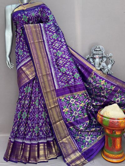 PSNTKBIP5M31CSDD28- Kanchi border Ikat silk saree