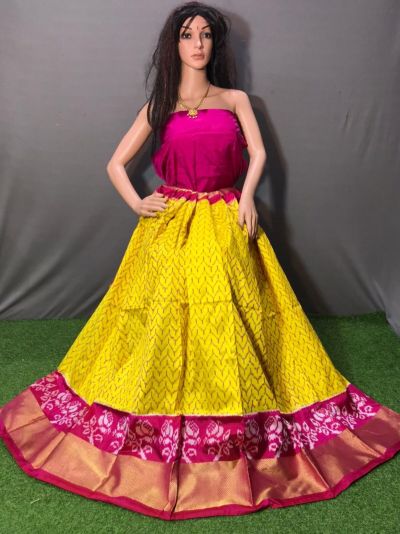 PSSIFSLG5A07SZDC14- Free Size Ikat Silk Lehenga