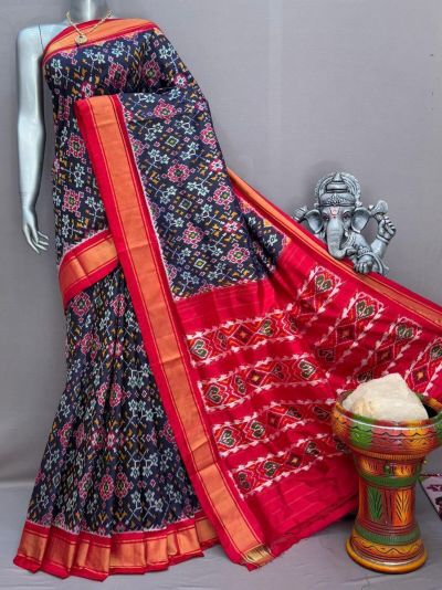 PSNTIDSS5A30BNCC25- Ikat silk saree
