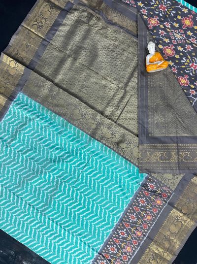 PGMRKBRS5N02FSCD15- Kanchi border Ikat silk saree