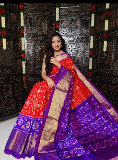 PDLSIDSS5N04BBCD04- Ikat silk saree
