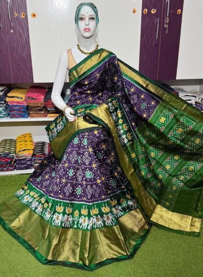 PSRGIDSS5A09BBCC49- Ikat silk saree
