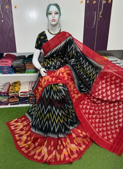 PSRGICTS5A07INCC17- Ikat cotton saree