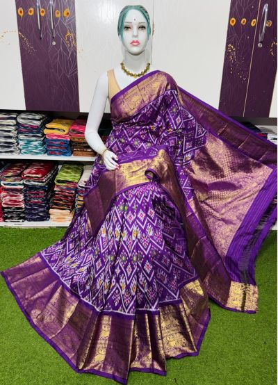 PSRGKBRS5A18FSDC14- Kanchi border Ikat silk saree