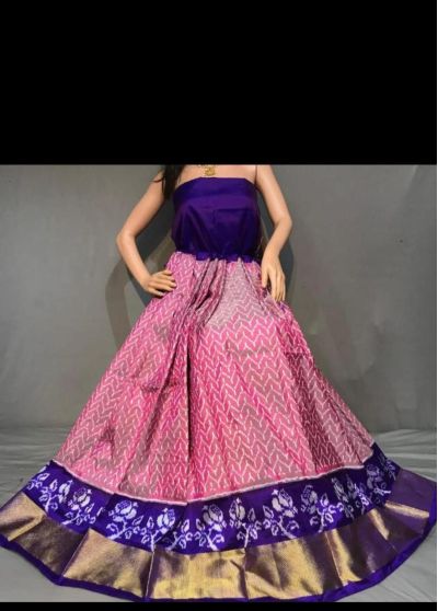PSSIFSLG5Y10SZDC40- Free Size Ikat Silk Lehenga