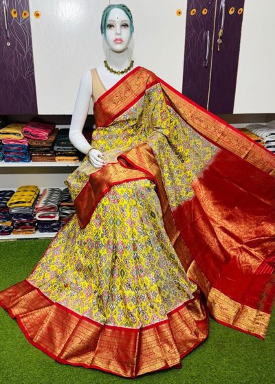 PSRGKBRS5Y08FSDC05- Kanchi border Ikat silk saree