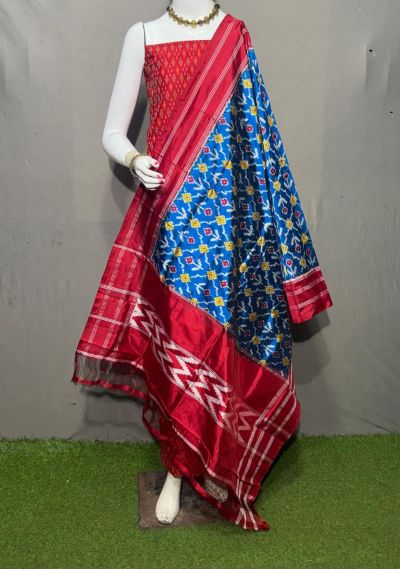PSRGSDST5Y12FFCD37- Ikat Silk dupatta with Ikat sico top