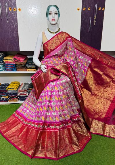 PSRGKBRS5A18FSDC07- Kanchi border Ikat silk saree