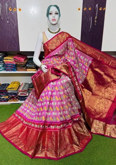 PSRGKBRS5A28FSDC06- Kanchi border Ikat silk saree